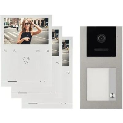 Balter Evo Quick Aufputz Video Türsprechanlage für 1 Familienhaus mit 3x 4,3 Zoll Monitor 2-Draht Bus Grau Balter Evo Quick Aufputz Video Türsprechanlage für 1 Familienhaus mit 3x 4,3 Zoll Monitor 2-Draht Bus Grau