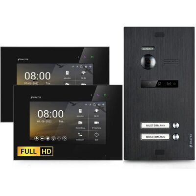 Balter EVO-HD Video-Türsprechanlage für Zweifamilienhaus mit 2x 7 Zoll Monitor Schwarz Balter EVO-HD Video-Türsprechanlage für Zweifamilienhaus mit 2x 7 Zoll Monitor Schwarz
