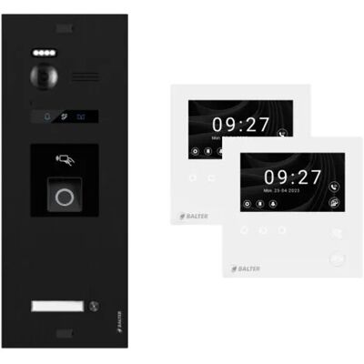Balter Evo-HD-Mini Video Türsprechanlage mit Fingerprint Komplettset für 1-Familienhaus mit 2x 4,3 Zoll WiFi Monitor Schwarz Balter Evo-HD-Mini Video Türsprechanlage mit Fingerprint Komplettset für 1-Familienhaus mit 2x 4,3 Zoll WiFi Monitor Schwarz
