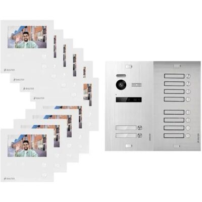 Balter Evo Mini Video Türsprechanlage für 10-Familienhaus mit 10x 4,3 Zoll Monitor 2-Draht Bus Türstation Silver Balter Evo Mini Video Türsprechanlage für 10-Familienhaus mit 10x 4,3 Zoll Monitor 2-Draht Bus Türstation Silver