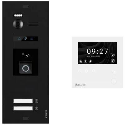 Balter Evo-HD-Mini Video Türsprechanlage mit Fingerprint Komplettset für 2-Familienhaus mit 2x 4,3 Zoll WiFi Monitor Schwarz Balter Evo-HD-Mini Video Türsprechanlage mit Fingerprint Komplettset für 2-Familienhaus mit 2x 4,3 Zoll WiFi Monitor Schwarz