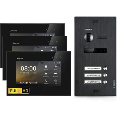 Balter EVO-HD Video-Türsprechanlage für Dreifamilienhaus mit 3x 7 Zoll Monitor Schwarz Balter EVO-HD Video-Türsprechanlage für Dreifamilienhaus mit 3x 7 Zoll Monitor Schwarz