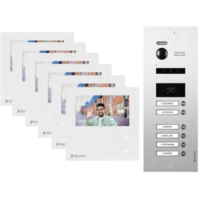 Balter Evo Mini Video Türsprechanlage 2-Draht Bus für 6-Familienhaus mit RFID-Funktion Silver Balter Evo Mini Video Türsprechanlage 2-Draht Bus für 6-Familienhaus mit RFID-Funktion Silver