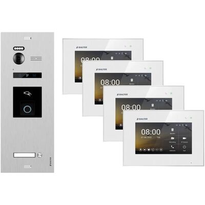BALTER EVO-HD WIFI Video-Türsprechanlage mit Fingerprint & RFID für 1-Familienhaus mit 4x Monitor Weiß BALTER EVO-HD WIFI Video-Türsprechanlage mit Fingerprint & RFID für 1-Familienhaus mit 4x Monitor Weiß