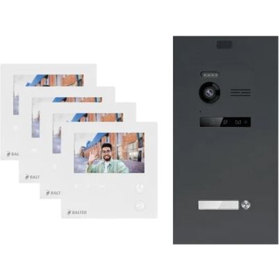 Balter Evo Mini Video Türsprechanlage 2-Draht Bus Komplettsystem für 1-Familienhaus 4x Monitore Anthrazit Balter Evo Mini Video Türsprechanlage 2-Draht Bus Komplettsystem für 1-Familienhaus 4x Monitore Anthrazit
