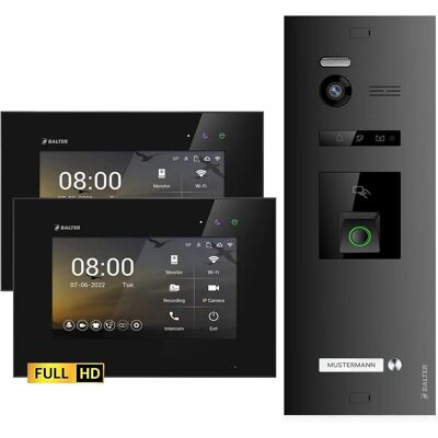 Balter EVO-HD Video-Türsprechanlage mit Fingerprint für Einfamilienhaus mit 2x 7 Zoll Monitor Schwarz Balter EVO-HD Video-Türsprechanlage mit Fingerprint für Einfamilienhaus mit 2x 7 Zoll Monitor Schwarz