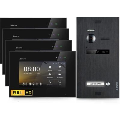 Balter EVO-HD Video-Türsprechanlage für Einfamilienhaus mit 4x 7 Zoll Monitor Schwarz Balter EVO-HD Video-Türsprechanlage für Einfamilienhaus mit 4x 7 Zoll Monitor Schwarz