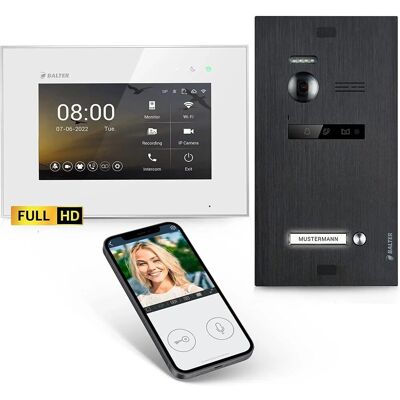 Balter EVO-HD Video-Türsprechanlage mit App für Einfamilienhaus mit 1x 7 Zoll Monitor Weiß-Schwarz Balter EVO-HD Video-Türsprechanlage mit App für Einfamilienhaus mit 1x 7 Zoll Monitor Weiß-Schwarz