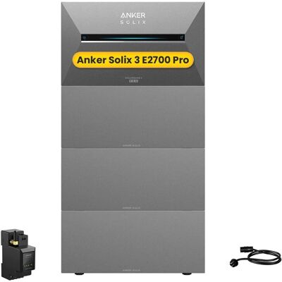 Anker SOLIX Solarbank 3 E2700 Pro Set inkl. 3x Zusatzakku & Smart Meter 10,8kWh 3600W Dynamischer Tarif Anker SOLIX Solarbank 3 E2700 Pro Set inkl. 3x Zusatzakku & Smart Meter 10,8kWh 3600W Dynamischer Tarif