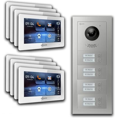 Goliath intercom Goliath IP Video Türsprechanlage 8 Familienhaus 7 Zoll Weiß App Silber Unterputz Goliath intercom Goliath IP Video Türsprechanlage 8 Familienhaus 7 Zoll Weiß App Silber Unterputz