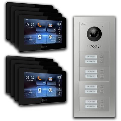 Goliath intercom Goliath 2 Draht BUS Video Türklingel 8 Familienhaus 7 Zoll Schwarz App Silber Unterputz Goliath intercom Goliath 2 Draht BUS Video Türklingel 8 Familienhaus 7 Zoll Schwarz App Silber Unterputz