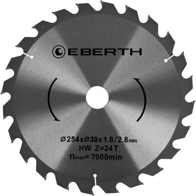 EBERTH - LS2-254X24T - 254mm - 30mm bore - Kreissägeblatt EBERTH - LS2-254X24T - 254mm - 30mm bore - Kreissägeblatt