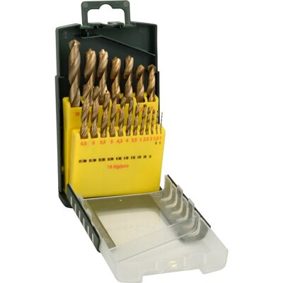 Bosch Bohrer-Set - 19-tlg. HSS-TiN Metallbohrer für Metall, Kunststoff Bosch Bohrer-Set - 19-tlg. HSS-TiN Metallbohrer für Metall, Kunststoff