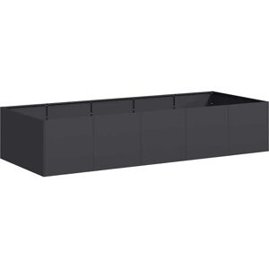 vidaXL Pflanzgefäß Schwarz 200x80x40 cm Stahl 860752 vidaXL Pflanzgefäß Schwarz 200x80x40 cm Stahl 860752