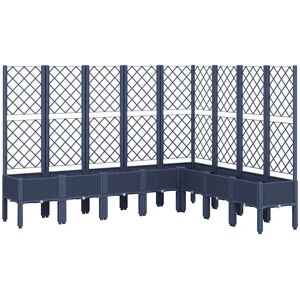vidaXL Pflanzkübel mit Rankgitter Blaugrau 200x160x142 cm PP 367941 vidaXL Pflanzkübel mit Rankgitter Blaugrau 200x160x142 cm PP 367941