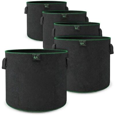 TTL GARDEN Pflanzsack 30L 5er Set Filz Stofftopf 300g/qm Vlies Pflanzentopf Rund Ø35,5cm Für Gemüse Kräuter TTL GARDEN Pflanzsack 30L 5er Set Filz Stofftopf 300g/qm Vlies Pflanzentopf Rund Ø35,5cm Für Gemüse Kräuter