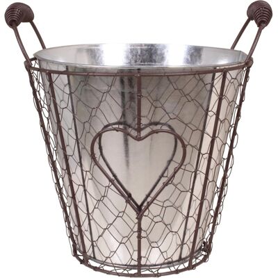 Eimer mit Metallnetz und Griffen 25 cm x 16 cm x 22 cm Eimer mit Metallnetz und Griffen 25 cm x 16 cm x 22 cm