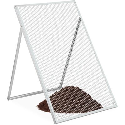 Relaxdays Tierra Gartensieb - Galvanisiertes Metall, 100x60 cm, 15x30 mm Maschenweite Relaxdays Tierra Gartensieb - Galvanisiertes Metall, 100x60 cm, 15x30 mm Maschenweite