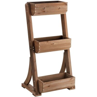Tectake Vertikalbeet Flora 3 Etagen Lackiertes Tannenholz 60 x 49 x 140 cm 49 x 60 x 140 cm Braun Tectake Vertikalbeet Flora 3 Etagen Lackiertes Tannenholz 60 x 49 x 140 cm 49 x 60 x 140 cm Braun