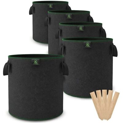 TTL GARDEN Pflanzsack 15L 5er Set Filz Stofftopf 300g/qm Vlies Pflanzentopf Rund Ø26cm Für Kräuter Gemüse Blumen Anzucht TTL GARDEN Pflanzsack 15L 5er Set Filz Stofftopf 300g/qm Vlies Pflanzentopf Rund Ø26cm Für Kräuter Gemüse Blumen Anzucht