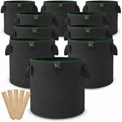 TTL GARDEN Pflanzsack 12L 10er Set Filz Stofftopf 300g/qm Vlies Pflanzentopf Rund Ø26cm Pflanzentopf Garten TTL GARDEN Pflanzsack 12L 10er Set Filz Stofftopf 300g/qm Vlies Pflanzentopf Rund Ø26cm Pflanzentopf Garten