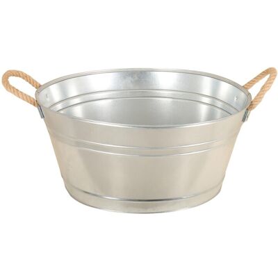 Zinkwanne mit Seilgriffen 42 cm x 54 cm x 25 cm Zinkwanne mit Seilgriffen 42 cm x 54 cm x 25 cm