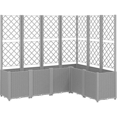 vidaXL Pflanzkübel mit Rankgitter, Hellgrau, 160 x 120 x 140 cm - Pflanzkübel vidaXL Pflanzkübel mit Rankgitter, Hellgrau, 160 x 120 x 140 cm - Pflanzkübel