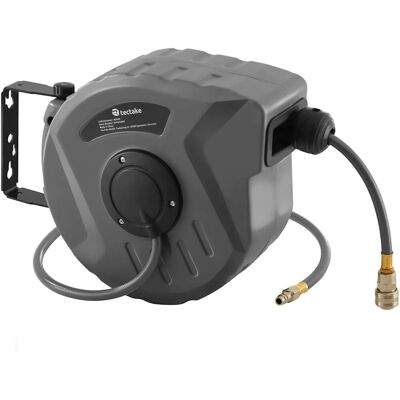 Tectake Druckluftschlauch Mit Trommel Mit ¼ Zoll Schnellkupplung Aufroll Automatik Mit Schlauchstopp 49 x 15 x 27 cm Grau Tectake Druckluftschlauch Mit Trommel Mit ¼ Zoll Schnellkupplung Aufroll Automatik Mit Schlauchstopp 49 x 15 x 27 cm Grau