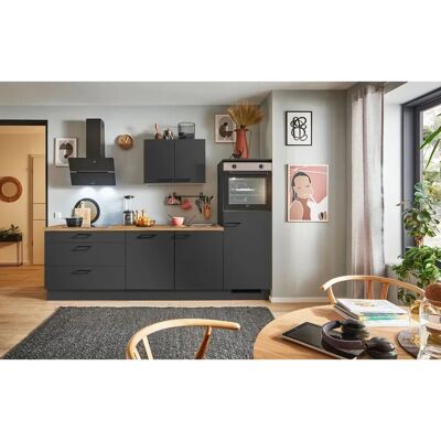 pino Küchenzeile 250 cm Grafit Anschlag rechts 1 Geräteschrank pino Küchenzeile 250 cm Grafit Anschlag rechts 1 Geräteschrank