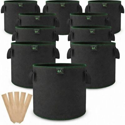 TTL GARDEN Pflanzsack 6L 10er Set Filz Stofftopf 300g/qm Vlies Pflanzentopf Rund Ø20cm Pflanzentopf Garten TTL GARDEN Pflanzsack 6L 10er Set Filz Stofftopf 300g/qm Vlies Pflanzentopf Rund Ø20cm Pflanzentopf Garten