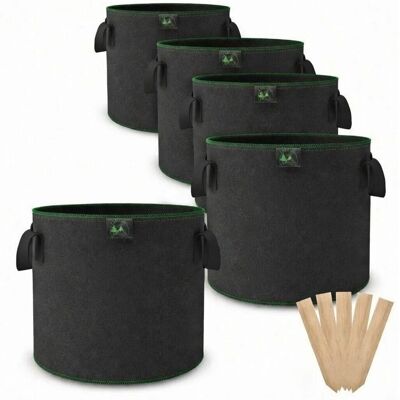 TTL GARDEN Pflanzsack 6L 5er Set Filz Stofftopf 300g/qm Vlies Pflanzentopf Rund Ø20cm Für Kräuter Gemüse Blumen Anzucht TTL GARDEN Pflanzsack 6L 5er Set Filz Stofftopf 300g/qm Vlies Pflanzentopf Rund Ø20cm Für Kräuter Gemüse Blumen Anzucht