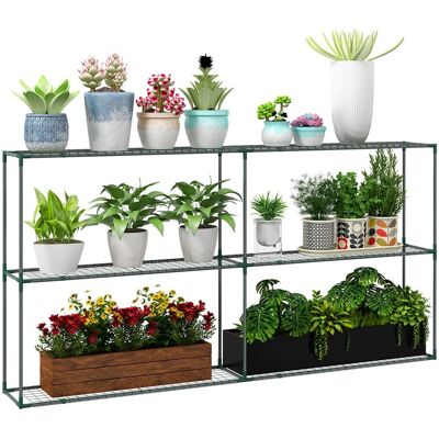 Outsunny Blumenregal Metall 222L x 30B x 114H cm Outsunny Blumenregal Metall 222L x 30B x 114H cm