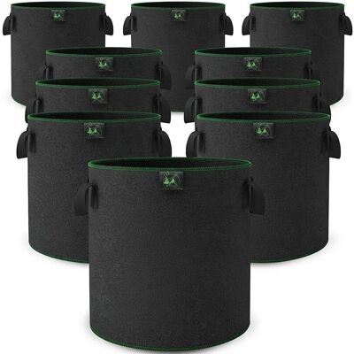 TTL GARDEN Pflanzsack 22L 10er Set Filz Stofftopf 300 G/QM Vlies Pflanzentopf Rund Ø30cm Für Gemüse Kräuter TTL GARDEN Pflanzsack 22L 10er Set Filz Stofftopf 300 G/QM Vlies Pflanzentopf Rund Ø30cm Für Gemüse Kräuter