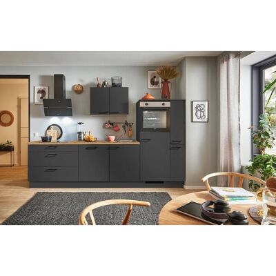 pino Küchenzeile 300 cm Grafit Anschlag rechts 1 Geräte-. 1 Seitenschrank pino Küchenzeile 300 cm Grafit Anschlag rechts 1 Geräte-. 1 Seitenschrank