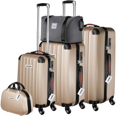 Tectake Hartschalenkoffer Set Cleo 19 Teilig Hartschalen Aus Robustem Abs Kunststoff Mit Teleskopgriff und Tsa Schloss Mit Zubehör 48 x 30 5 x 75 cm Tectake Hartschalenkoffer Set Cleo 19 Teilig Hartschalen Aus Robustem Abs Kunststoff Mit Teleskopgriff und Tsa Schloss Mit Zubehör 48 x 30 5 x 75 cm