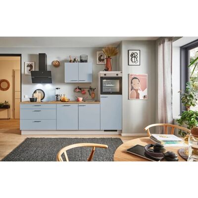 pino Küchenzeile 250 cm Pastellblau Anschlag rechts 1 Geräteschrank pino Küchenzeile 250 cm Pastellblau Anschlag rechts 1 Geräteschrank