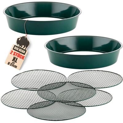 BigDean 2er Set XL Gartensieb Aus Metall Durchmesser 37cm Fein Bis Grob Inkl Austauschbarer Siebeinsätze In 3 Größen 6 4 9 5 Und 12 7 Mm Erdsieb BigDean 2er Set XL Gartensieb Aus Metall Durchmesser 37cm Fein Bis Grob Inkl Austauschbarer Siebeinsätze In 3 Größen 6 4 9 5 Und 12 7 Mm Erdsieb