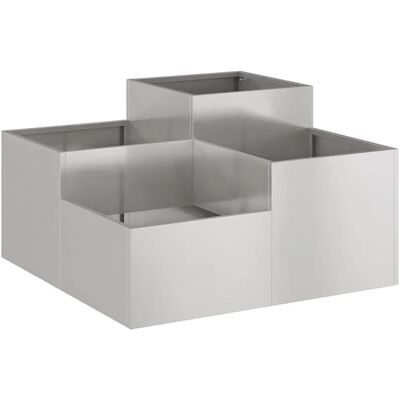 vidaXL Gartenpflanzer Silber Edelstahl 100 x 100 x 48 cm Pflanzgefäße Silver vidaXL Gartenpflanzer Silber Edelstahl 100 x 100 x 48 cm Pflanzgefäße Silver