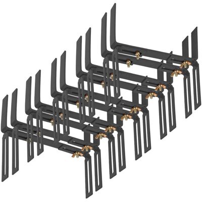 BigDean 10 Stück Blumenkastenhalter Anthrazit Standard H Form Kasten Halter Balkonkastenhalter BigDean 10 Stück Blumenkastenhalter Anthrazit Standard H Form Kasten Halter Balkonkastenhalter