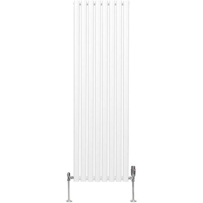 MonsterShop Weißer Ovaler Säulenheizkörper & Thermostatventil-Set - 1600mm x 480mm MonsterShop Weißer Ovaler Säulenheizkörper & Thermostatventil-Set - 1600mm x 480mm