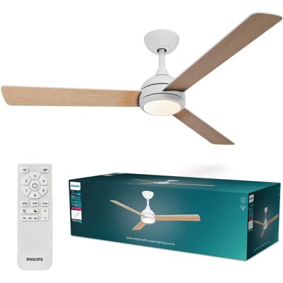 Philips Deckenventilator Velyx Weiß-Braun 132 cm LED Philips Deckenventilator Velyx Weiß-Braun 132 cm LED