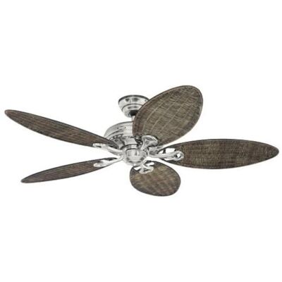 Hunter SAVOY Deckenventilator - 132cm - Gebürstetes Chrom & Korbgeflecht Hunter SAVOY Deckenventilator - 132cm - Gebürstetes Chrom & Korbgeflecht