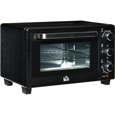 HOMCOM Minibackofen 21L mit 1 Drahtgestell 1 Backblech 3 Kochmodi Glas Schwarz HOMCOM Minibackofen 21L mit 1 Drahtgestell 1 Backblech 3 Kochmodi Glas Schwarz