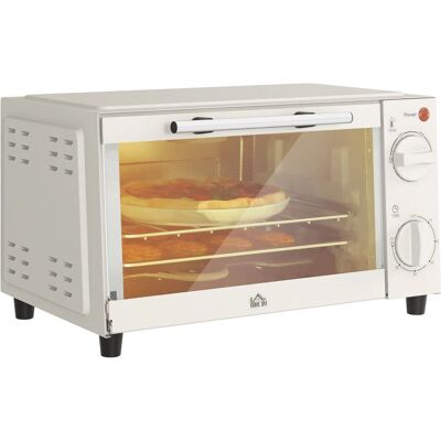 HOMCOM Minibackofen Metall Edelstahl Cremeweiß 35L x 24,6B x 20H cm HOMCOM Minibackofen Metall Edelstahl Cremeweiß 35L x 24,6B x 20H cm