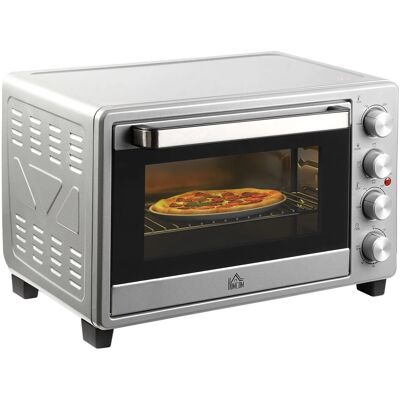 HOMCOM Mini Backofen 32L mit Grillrost Backblech 3 Kochmodi mit Timer Silber HOMCOM Mini Backofen 32L mit Grillrost Backblech 3 Kochmodi mit Timer Silber