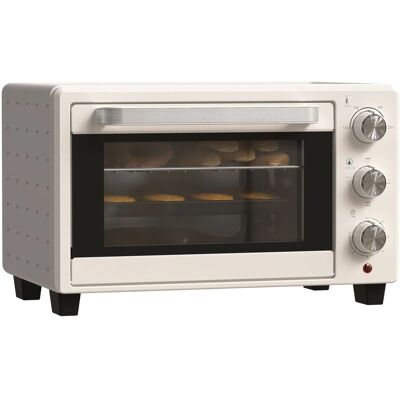 HOMCOM Minibackofen 21L mit 1 Drahtgestell 1 Backblech 3 Kochmodi Glas Cremeweiß HOMCOM Minibackofen 21L mit 1 Drahtgestell 1 Backblech 3 Kochmodi Glas Cremeweiß