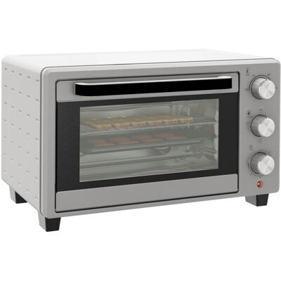 HOMCOM Minibackofen 21L mit 1 Drahtgestell 1 Backblech 3 Kochmodi Glas Silber HOMCOM Minibackofen 21L mit 1 Drahtgestell 1 Backblech 3 Kochmodi Glas Silber