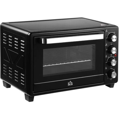 HOMCOM Mini Backofen 32L mit Grillrost Backblech 3 Kochmodi Edelstahl Schwarz HOMCOM Mini Backofen 32L mit Grillrost Backblech 3 Kochmodi Edelstahl Schwarz