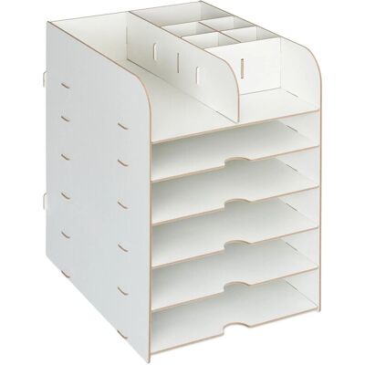 Relaxdays Schreibtisch Organizer MDF Weiß 12 Fächer 34,5 cm x 25 cm x 32 cm 2 kg Relaxdays Schreibtisch Organizer MDF Weiß 12 Fächer 34,5 cm x 25 cm x 32 cm 2 kg