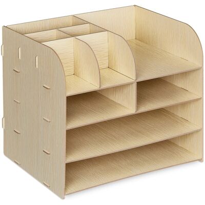 Relaxdays Schreibtisch Organizer MDF Hellbraun Mit 10 Fächern 27,5 cm x 32,5 cm x 25 cm 1,5 kg Relaxdays Schreibtisch Organizer MDF Hellbraun Mit 10 Fächern 27,5 cm x 32,5 cm x 25 cm 1,5 kg